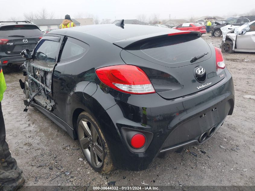 2013 HYUNDAI VELOSTER TURBO W/BLUE - KMHTC6AE1DU115556