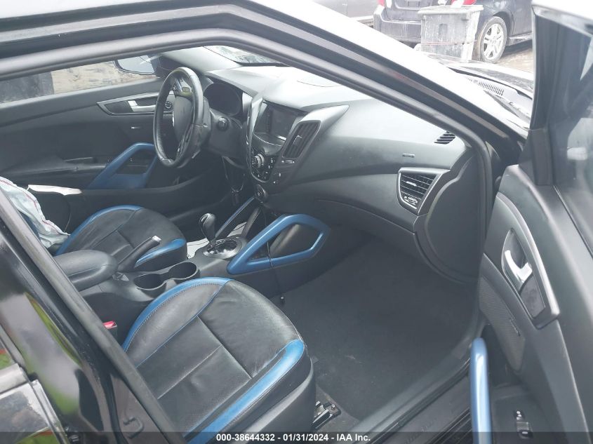2013 HYUNDAI VELOSTER TURBO W/BLUE - KMHTC6AE1DU115556