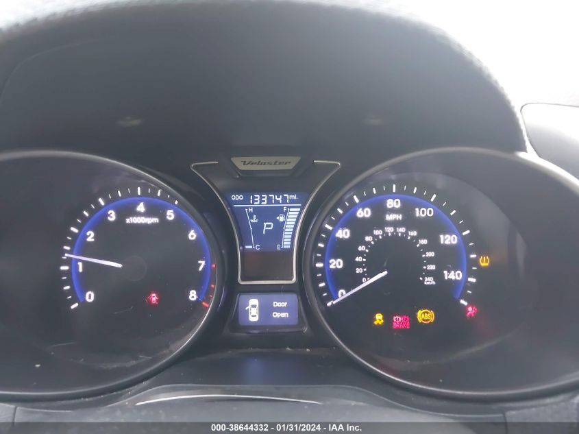 2013 HYUNDAI VELOSTER TURBO W/BLUE - KMHTC6AE1DU115556