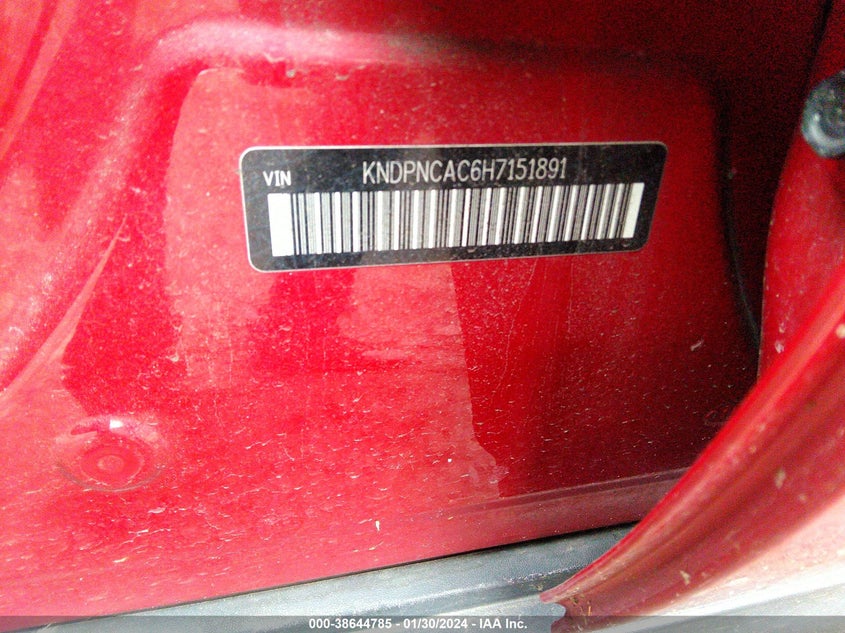 VIN KNDPNCAC6H7151891 2017 KIA SPORTAGE EX