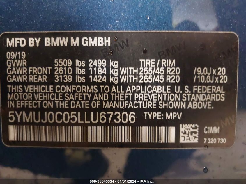 2020 BMW X4 M - 5YMUJ0C05LLU67306