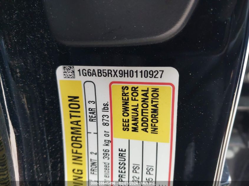 2017 CADILLAC ATS LUXURY - 1G6AB5RX9H0110927