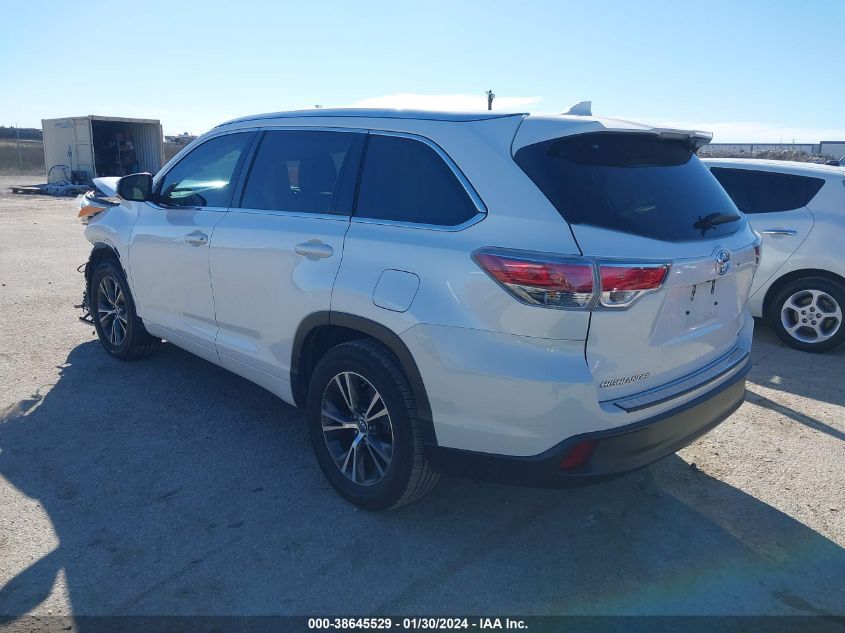 2016 TOYOTA HIGHLANDER XLE V6 - 5TDKKRFH8GS161577