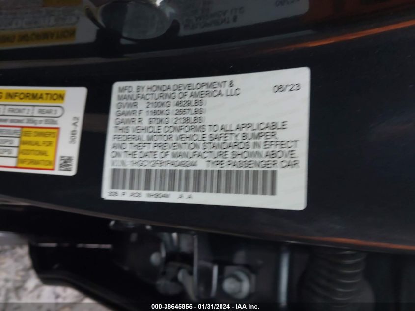 2023 HONDA ACCORD TOURING HYBRID - 1HGCY2F81PA049244