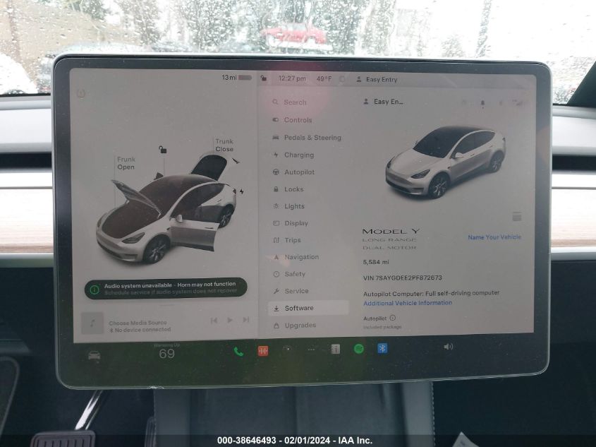 2023 TESLA MODEL Y AWD/LONG RANGE DUAL MOTOR ALL-WHEEL DRIVE - 7SAYGDEE2PF872673