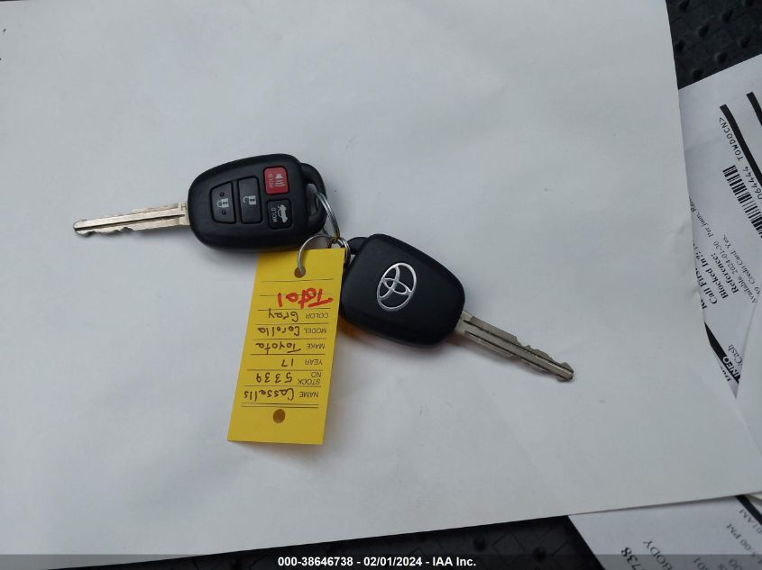 2017 TOYOTA COROLLA LE - 2T1BURHE6HC877224