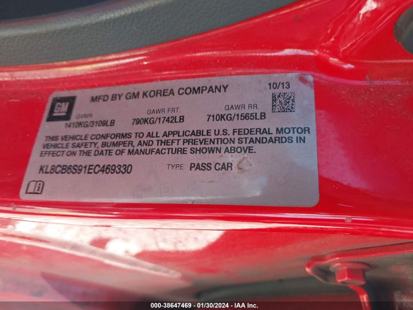 2014 CHEVROLET SPARK LS AUTO - KL8CB6S91EC469330