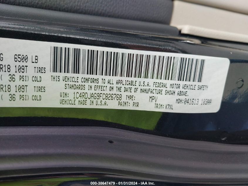 2015 DODGE DURANGO SXT - 1C4RDJAG9FC826768