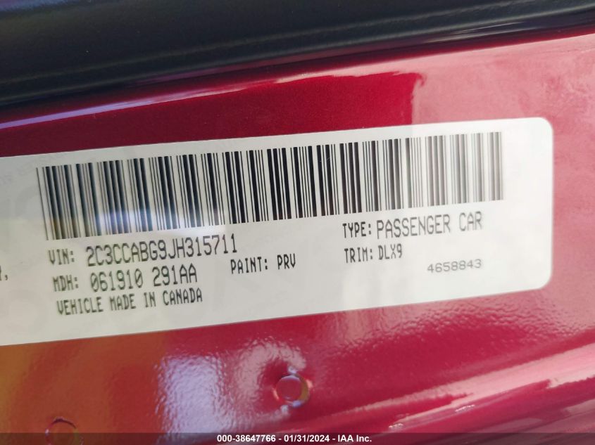 2018 CHRYSLER 300 300S - 2C3CCABG9JH315711