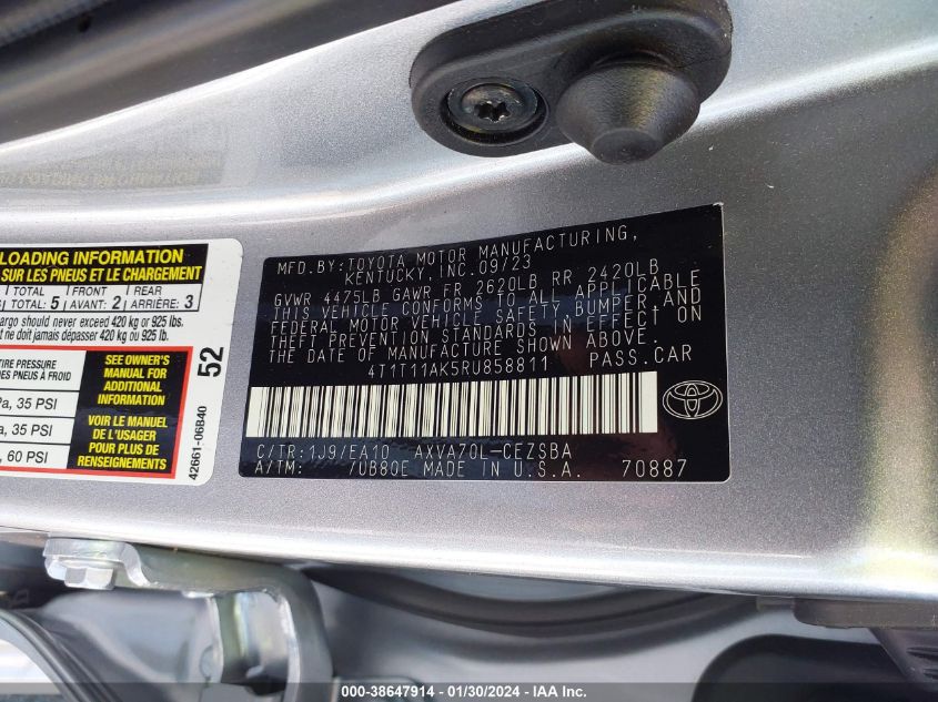 2024 TOYOTA CAMRY SE - 4T1T11AK5RU858811