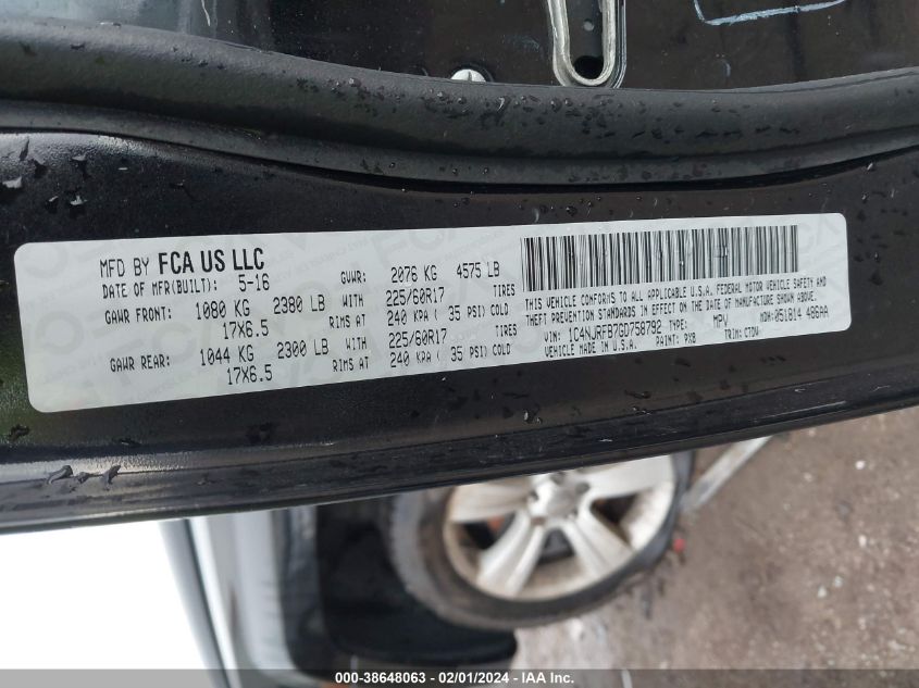 2016 JEEP PATRIOT LATITUDE - 1C4NJRFB7GD758792