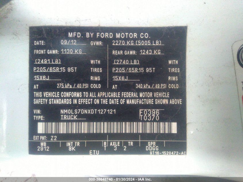 2013 FORD TRANSIT CONNECT XLT - NM0LS7DNXDT127121