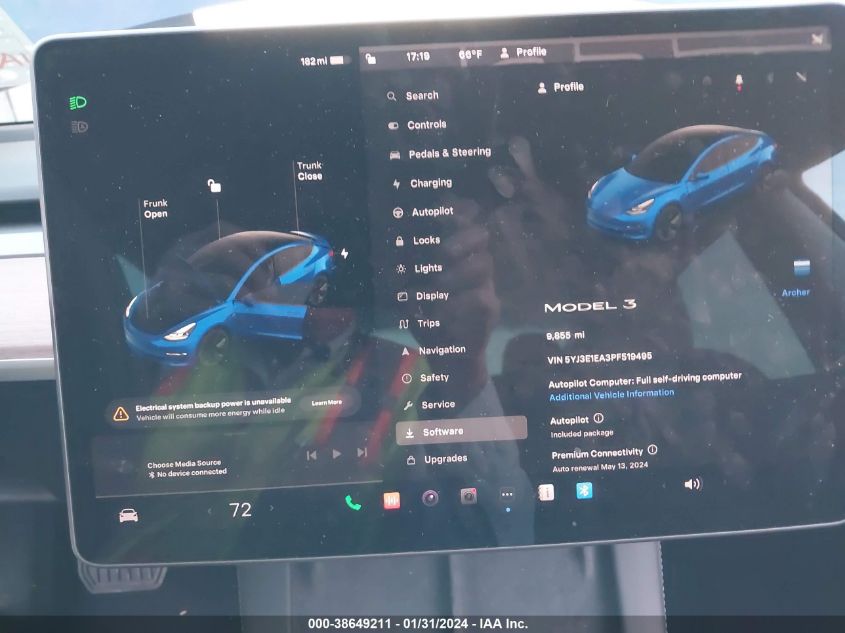 2023 TESLA MODEL 3 REAR-WHEEL DRIVE - 5YJ3E1EA3PF519495