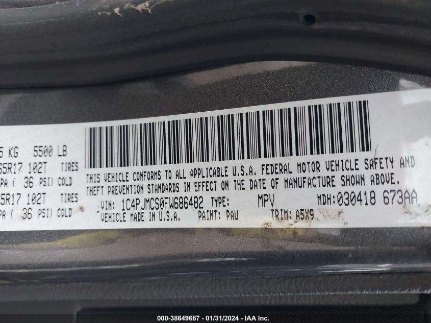 2015 JEEP CHEROKEE LATITUDE - 1C4PJMCS0FW686482