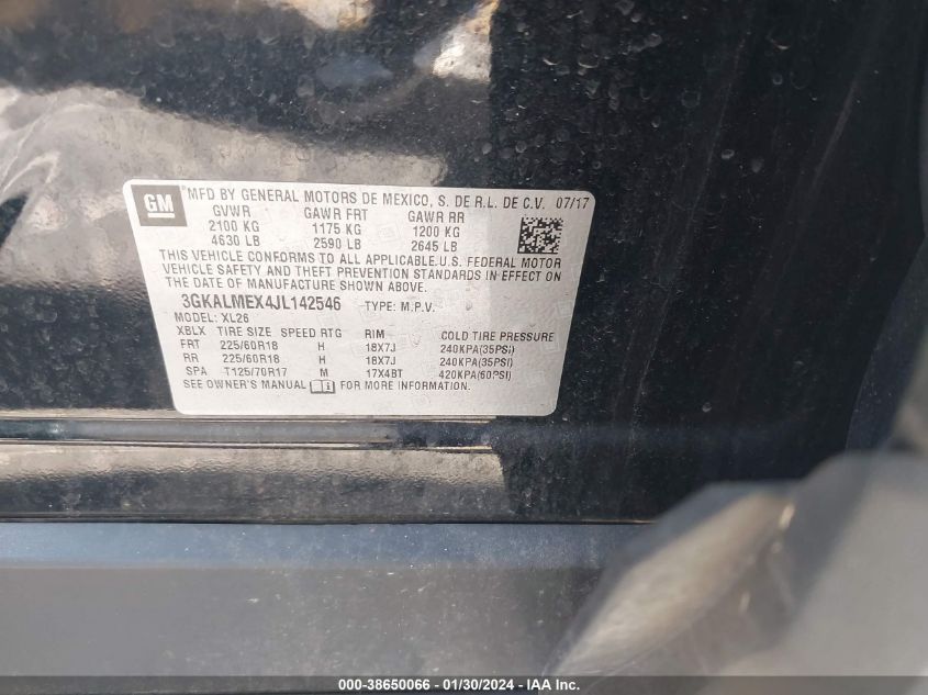 2018 GMC TERRAIN SLE - 3GKALMEX4JL142546
