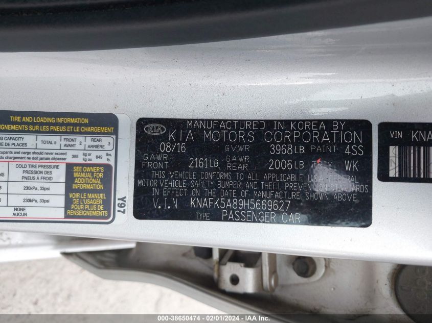 2017 KIA FORTE LX - KNAFK5A89H5669627