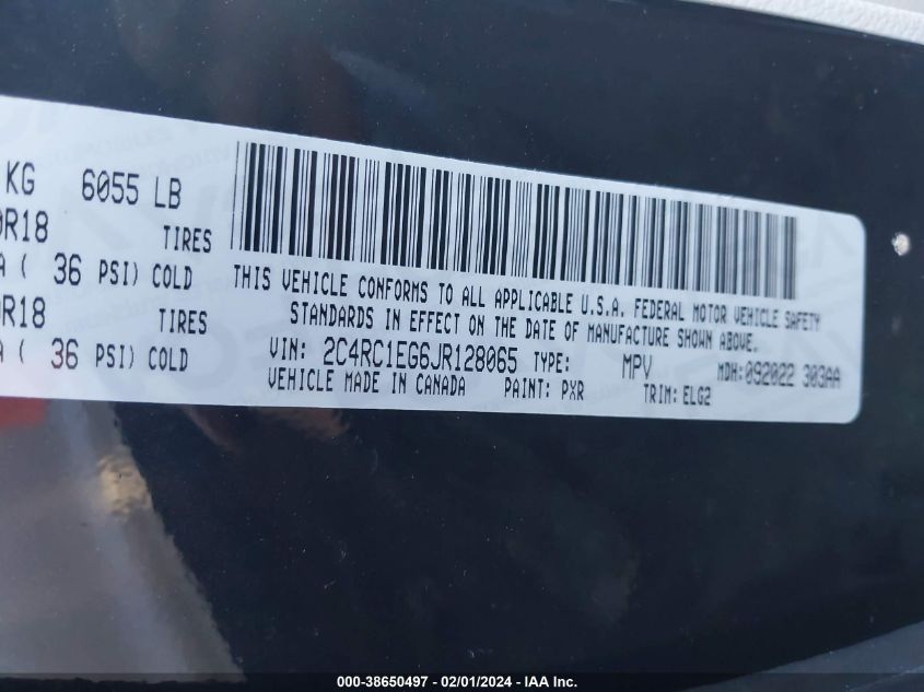 2018 CHRYSLER PACIFICA TOURING L PLUS - 2C4RC1EG6JR128065