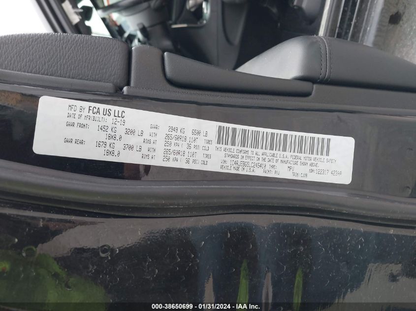2020 JEEP GRAND CHEROKEE LIMITED 4X2 - 1C4RJEBG5LC245410