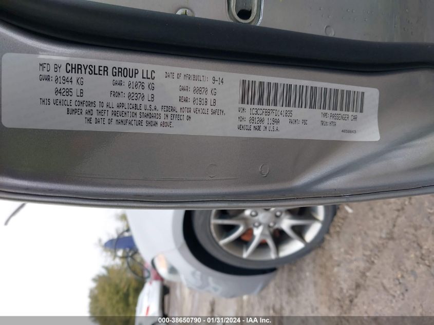 2015 DODGE DART SXT - 1C3CDFBB7FD141835