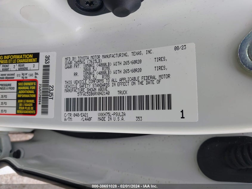 VIN 5TFWC5DB6RX042140 2024 TOYOTA TUNDRA HYBRID LIMITED