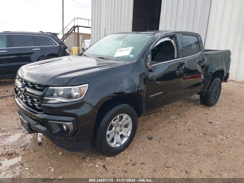 VIN 1GCGSCEA7N1303547 2022 CHEVROLET COLORADO 2WD  SHORT BOX LT