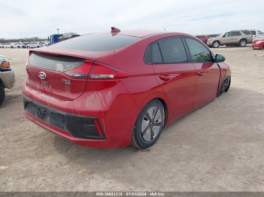 VIN KMHC65LC1KU162533 2019 HYUNDAI IONIQ HYBRID BLUE