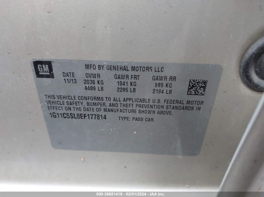 2014 CHEVROLET MALIBU 1LT - 1G11C5SL8EF177814
