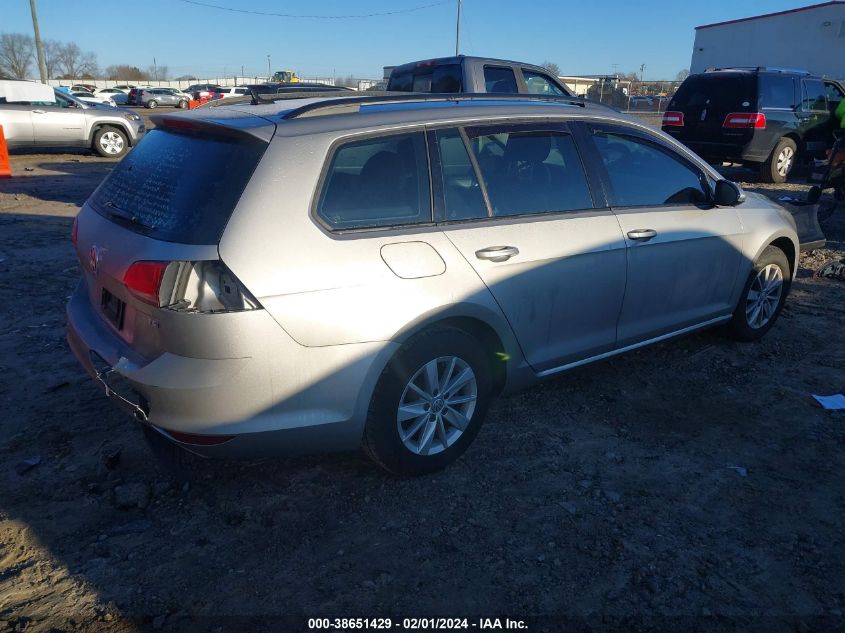 2016 VOLKSWAGEN GOLF SPORTWAGEN TSI S 4-DOOR - 3VWC17AU3GM503014