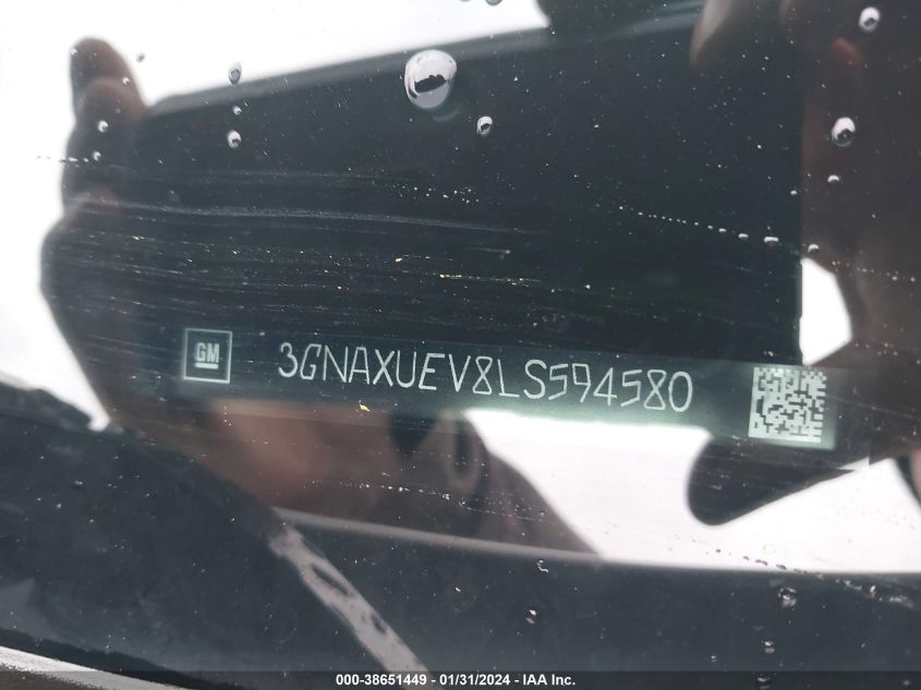 2020 CHEVROLET EQUINOX AWD LT 1.5L TURBO - 3GNAXUEV8LS594580