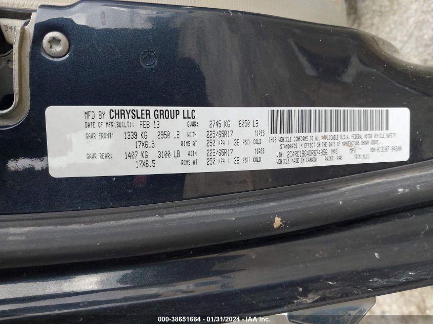 2013 CHRYSLER TOWN & COUNTRY TOURING - 2C4RC1BG4DR674856