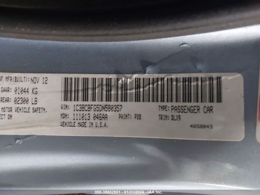 2013 CHRYSLER 200 LIMITED - 1C3BCBFG5DN580357