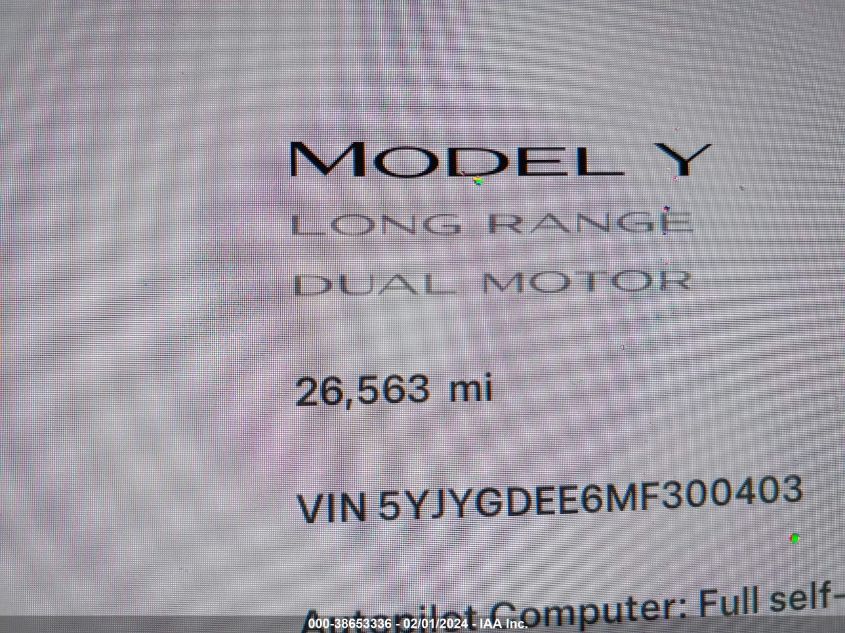 2021 TESLA MODEL Y - 5YJYGDEE6MF300403