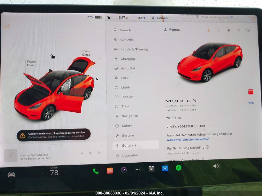 2021 TESLA MODEL Y - 5YJYGDEE6MF300403