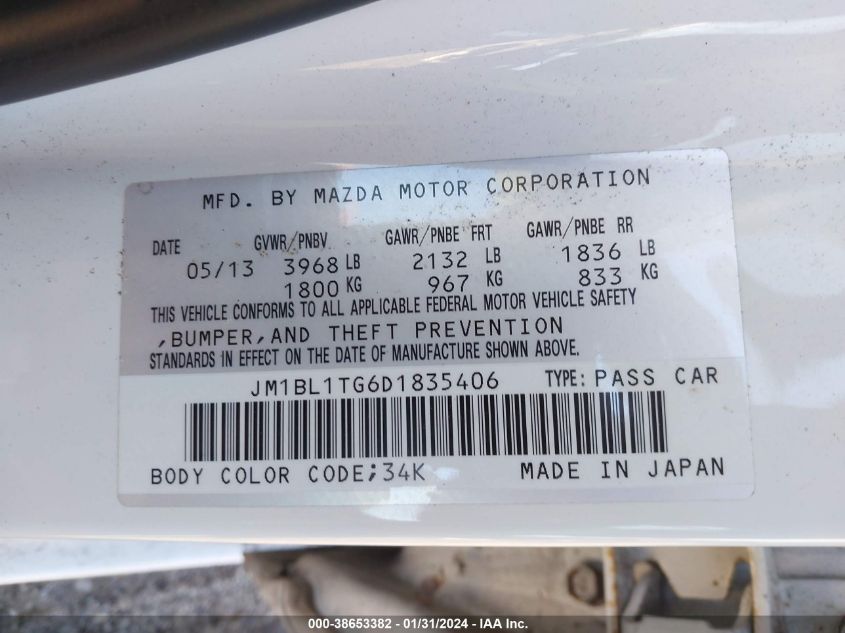 2013 MAZDA MAZDA3 I SV - JM1BL1TG6D1835406