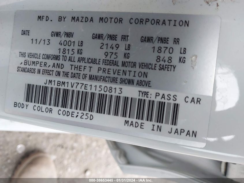 2014 MAZDA MAZDA3 I TOURING - JM1BM1V77E1150813