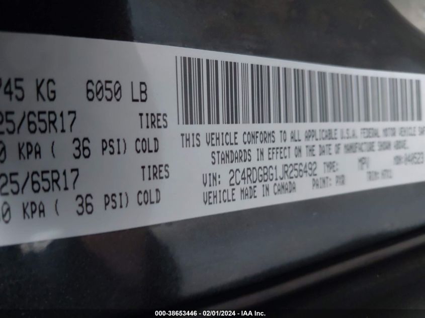 2018 DODGE GRAND CARAVAN SE - 2C4RDGBG1JR256492