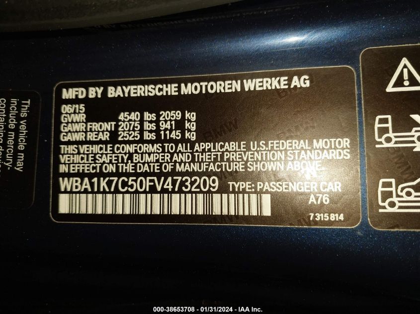 2015 BMW 228I XDRIVE WBA1K7C50FV473209