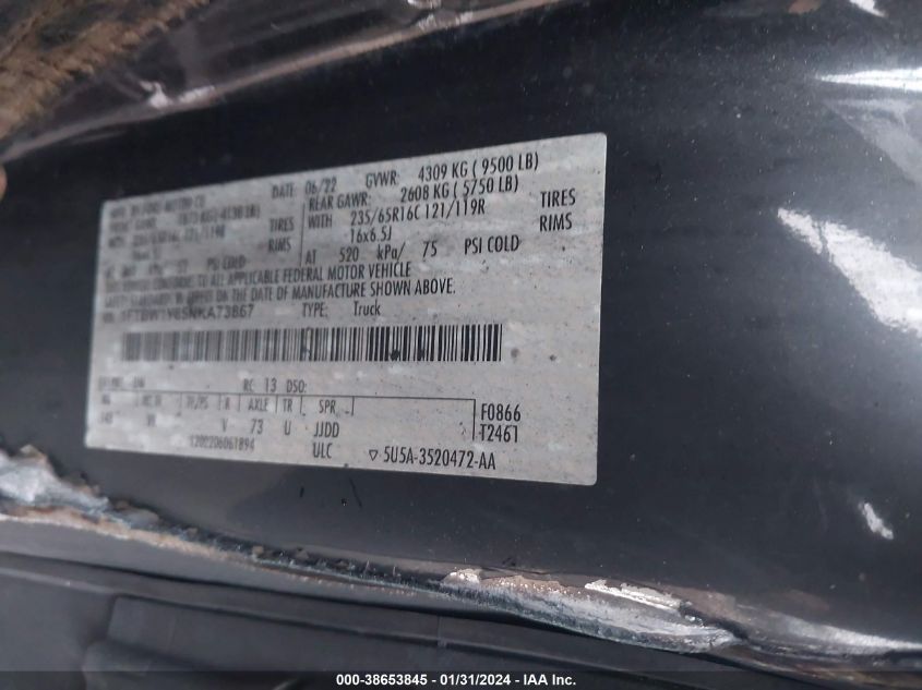 2022 FORD TRANSIT-350 - 1FTBW1Y85NKA73867