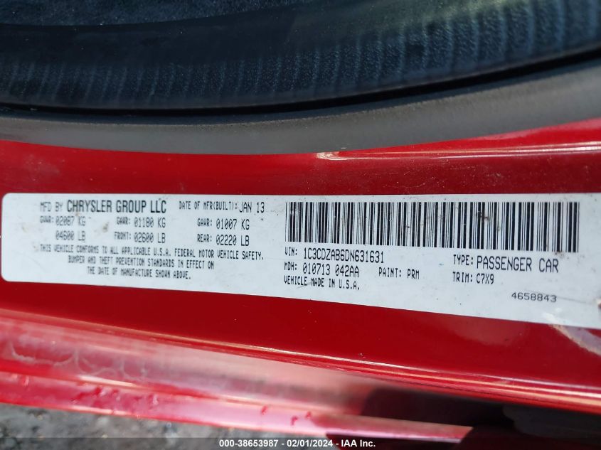 2013 DODGE AVENGER SE - 1C3CDZAB6DN631631