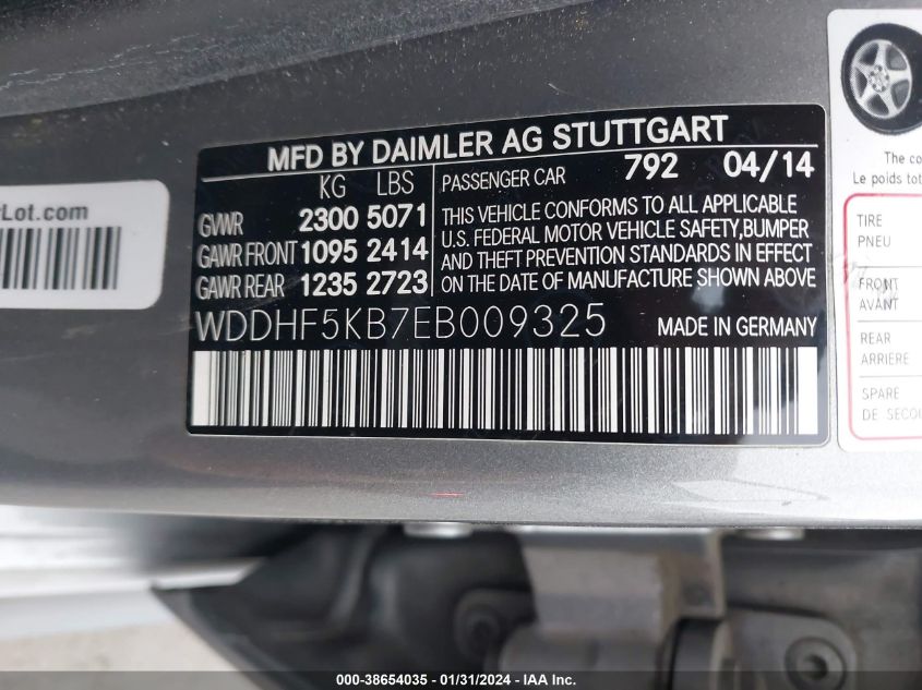 2014 MERCEDES-BENZ E 350 - WDDHF5KB7EB009325