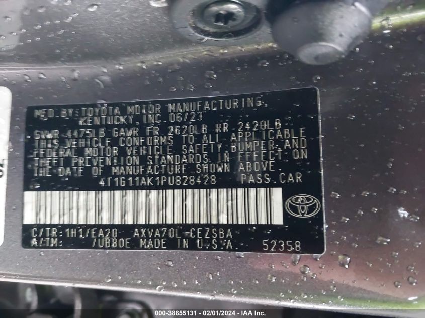 2023 TOYOTA CAMRY SE NIGHT SHADE/SE - 4T1G11AK1PU828428
