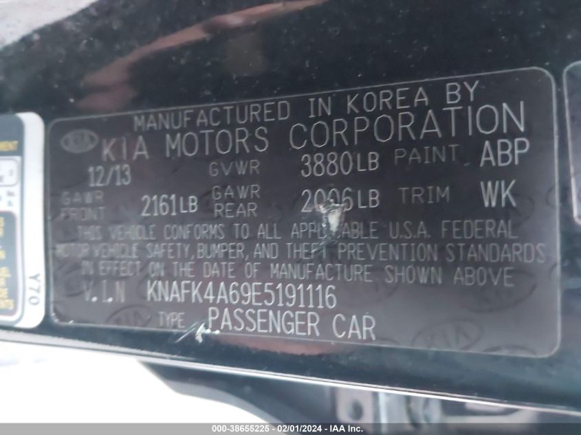 2014 KIA FORTE LX - KNAFK4A69E5191116