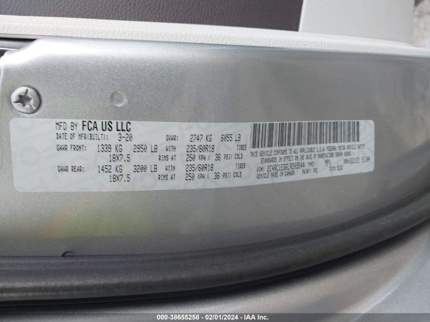2020 CHRYSLER PACIFICA TOURING L PLUS - 2C4RC1EG6LR203544