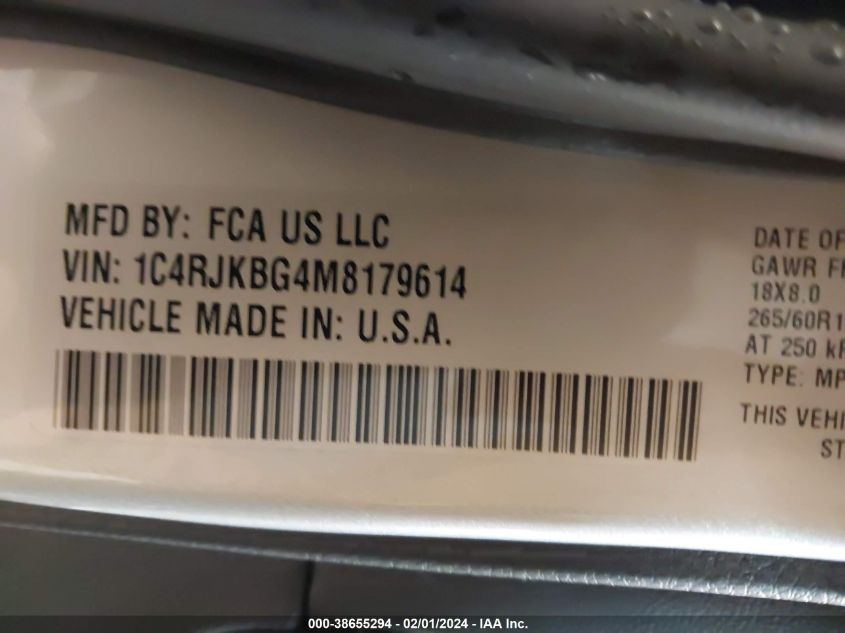 2021 JEEP GRAND CHEROKEE L LIMITED 4X4 - 1C4RJKBG4M8179614