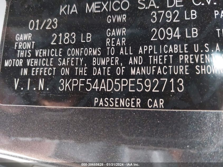 2023 KIA FORTE GT-LINE - 3KPF54AD5PE592713