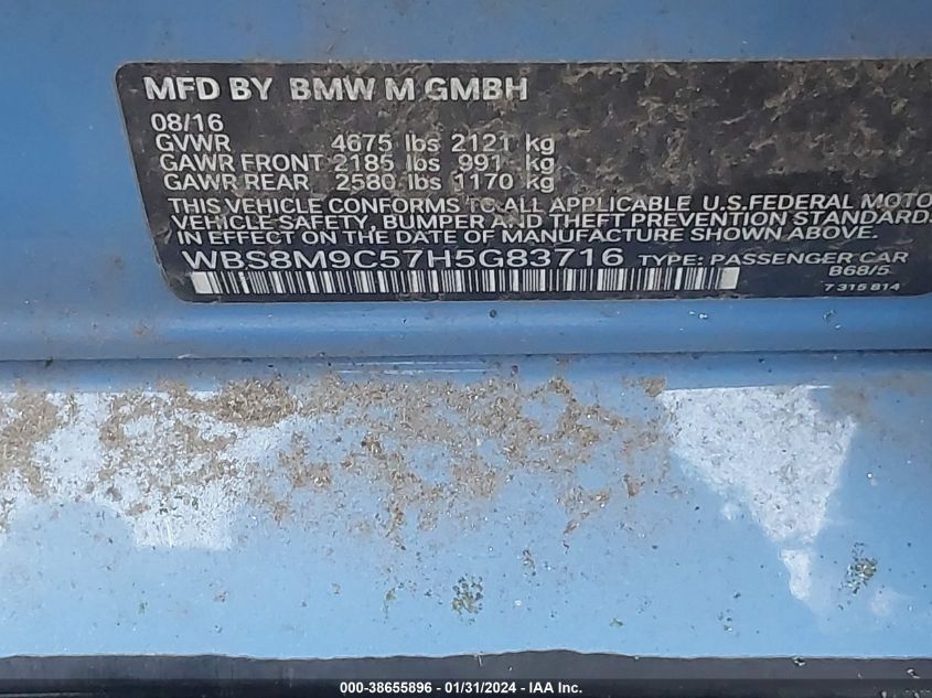 2017 BMW M3 - WBS8M9C57H5G83716