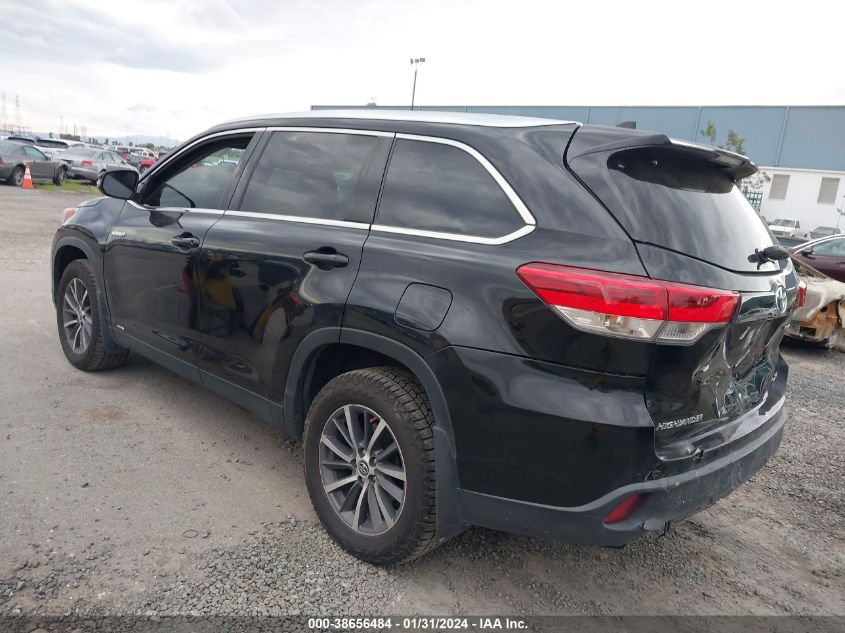 2019 TOYOTA HIGHLANDER HYBRID XLE - 5TDJGRFH1KS054103