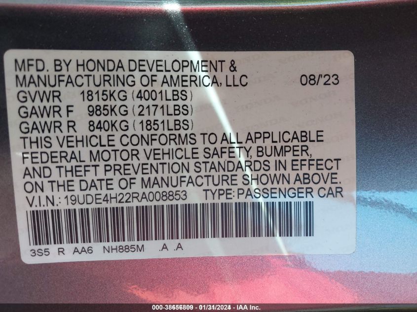 2024 ACURA INTEGRA 19UDE4H22RA008853
