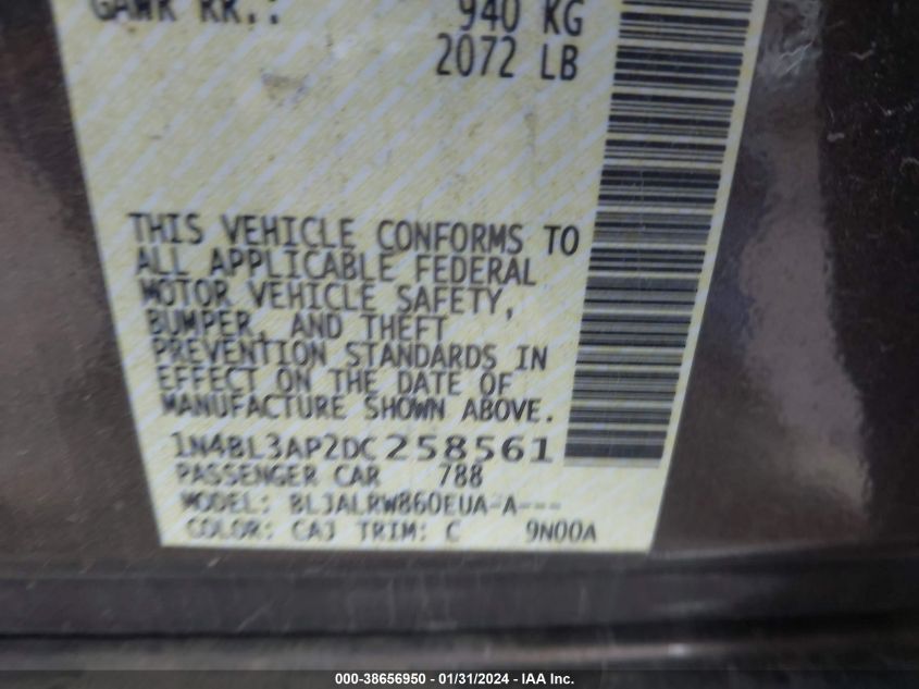 2013 NISSAN ALTIMA 3.5 S - 1N4BL3AP2DC258561