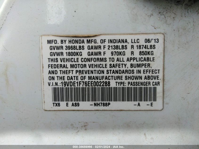 2014 ACURA ILX 20 TECH - 19VDE1F76EE002288